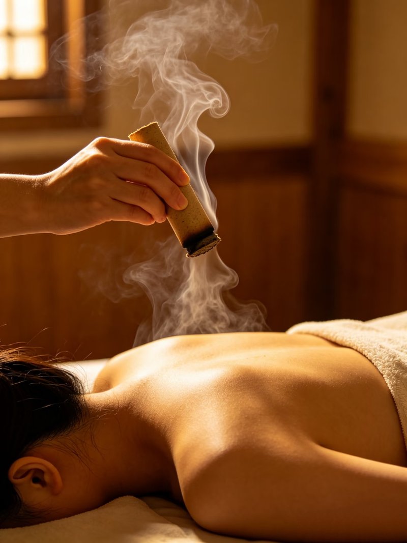 Moxibustion therapy with smoking moxa stick