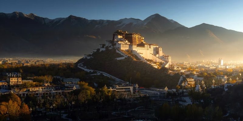 Potala Palace and the golden rooftops of Lhasa, Tibet